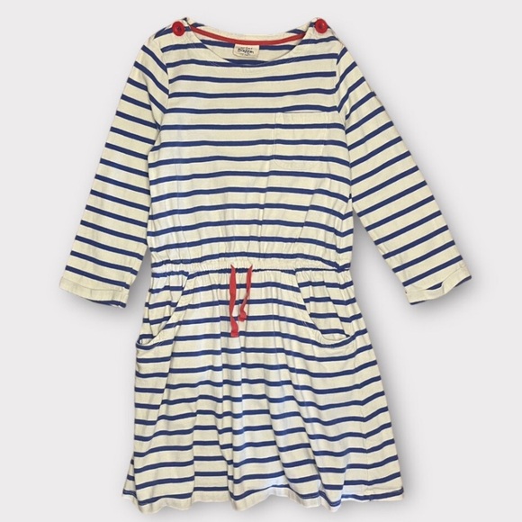Mini Boden Stripe Long Sleeve Dress Size 7-8 Y - Picture 1 of 11